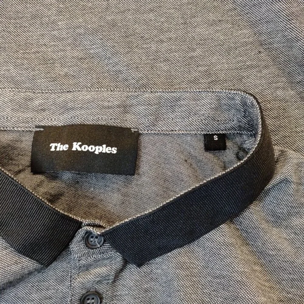 Kooples Shirt Mens Size S Womens M Polo Gray Academia Preppy Lightweight NEW - Picture 9 of 11